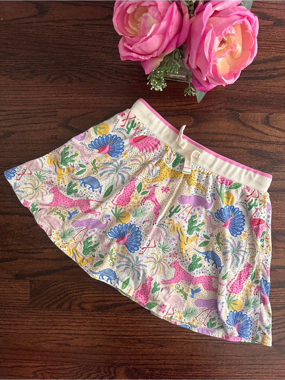 Boden wild animal print skirt, size 11-12Y
